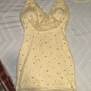 Elegant Yellow Beaded Dress